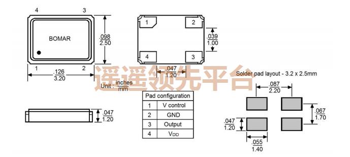 B1825-ADBS3N-20.000000,Bomar博马尔广东会,B1825贴片振荡器 B1825-ADBS3N-20.000000,Bomar博马尔广东会,B1825贴片振荡器